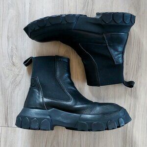 Rick Owens Black Beatle Bozo Tractor Chelsea Boots
